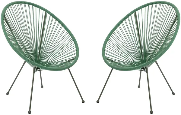 Vente-unique - ALIOS Gartensitzgruppe Harz GrünGrün - B 82 cm x H 83,5 cm x L 72 cm
