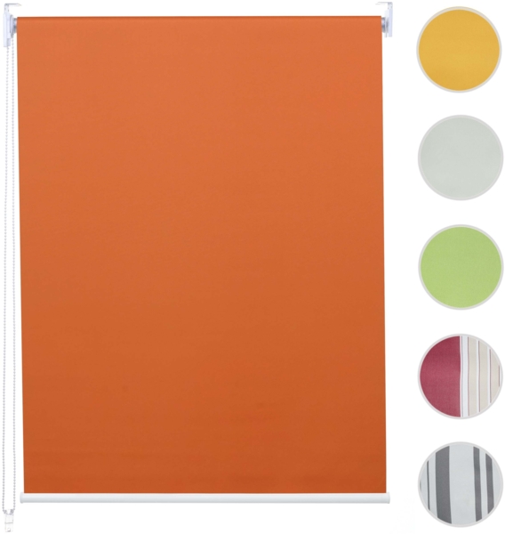 Rollo HWC-D52, Fensterrollo Seitenzugrollo Jalousie, 70x160 cm Sonnenschutz Verdunkelung blickdicht ~ orange Bild 7