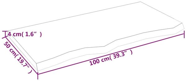 vidaXL Tischplatte 100x50x(2-4) cm Massivholz Eiche Unbehandelt 3156303 Bild 8