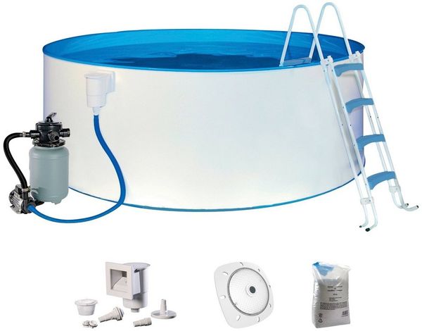 KONIFERA Rundpool RÜGEN 1 (Set, 5-tlg), mit LED-Scheinwerfer zur stimmungsvollen abendlichen Beleuchtung