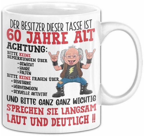 Trendation Tasse 60. Geburtstag Tasse Geschenk Der Besitzer Dieser Tasse Ist 60 Jahre A