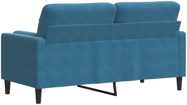 vidaXL 2-Sitzer-Sofa mit Zierkissen Blau 140 cm Samt 3278228 Bild 5