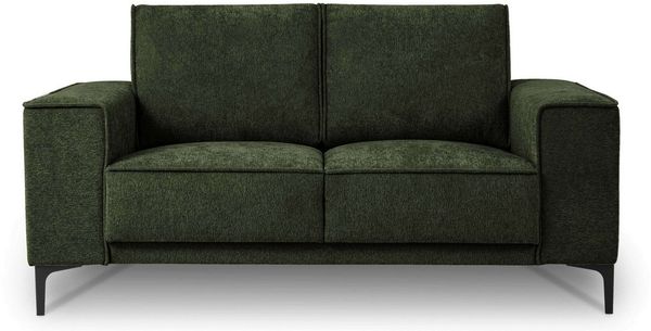 OTTO home 2-Sitzer Kompaktsofa Oland, Struktur, Flachgewebe, Luxus-Microfaser, Boucle, 164 cm, Wellenunterfederung, Skandi-Design, Metallfüße