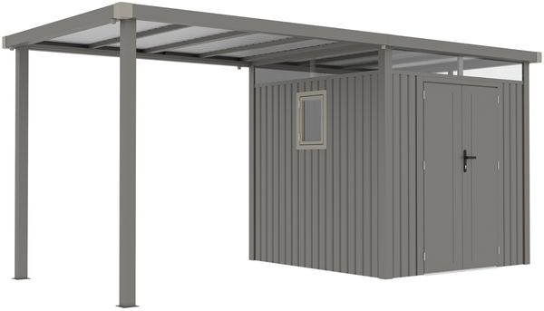 osoltus Metall Gerätehaus Luma BX 505 x 230 x 222 cm Graualuminium Anbau