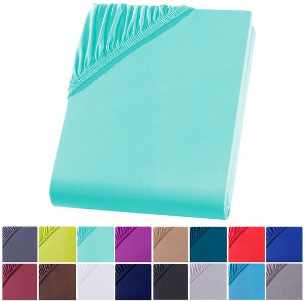 Visaggio Spannbettlaken Mikrofaser Spannbetttuch Bettlaken 90x200 140x200 180x200 200x220, Microfaser, Gummizug: rundum, viele Größen und Farben, Steghöhe 30 cm für Matratzenhöhen bis 22 cm