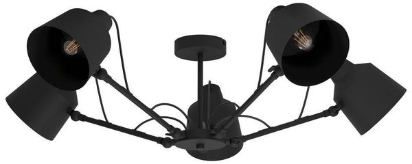 Eglo 99667 Deckenleuchte BASURTU schwarz H:27 Ø:105cm dimmbar