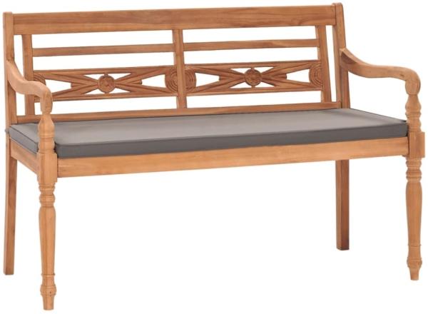 vidaXL Batavia-Bank mit Dunkelgrauem Kissen 120 cm Teak Massivholz 316030