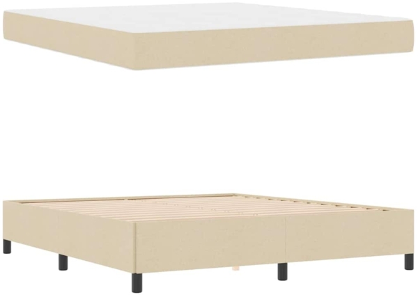vidaXL Boxspringbett Creme 180 x 200 cm Stoff 3398883 Bild 4