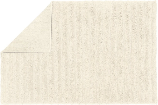 Kleine Wolke Badematte Yara, Höhe 5 mm, beidseitig nutzbar, fußbodenheizungsgeeignet, Baumwolle, rechteckig, Badteppich, Uni Farben, gestreift, waschbar