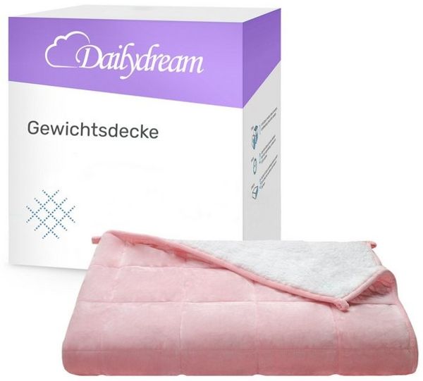 Dailydream Therapie Gewichtsdecke im Flauschigen Fleece, 4,5Kg für Erwachsene, 135x200cm, Rosa