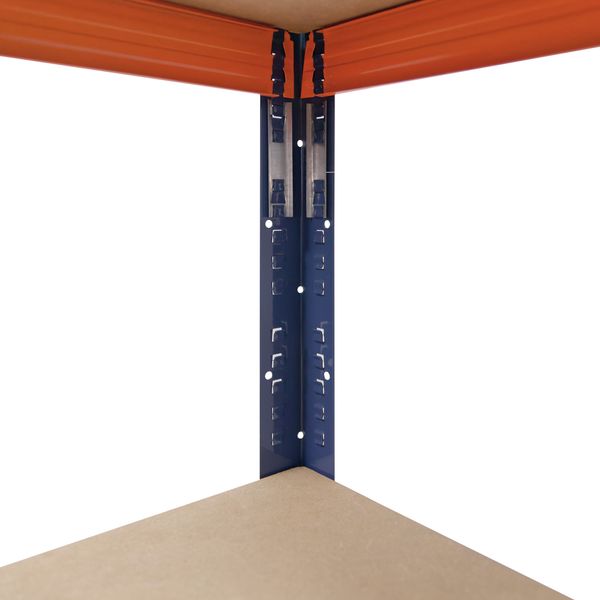 shelfplaza PRO 230x120x60 cm Schwerlastregal in blau-orange mit 5 Böden und 200 kg Traglast pro Boden Bild 4