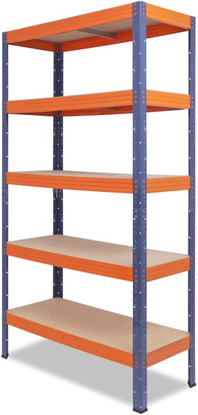 shelfplaza PRO 230x120x60 cm Schwerlastregal in blau-orange mit 5 Böden und 200 kg Traglast pro Boden Bild 6