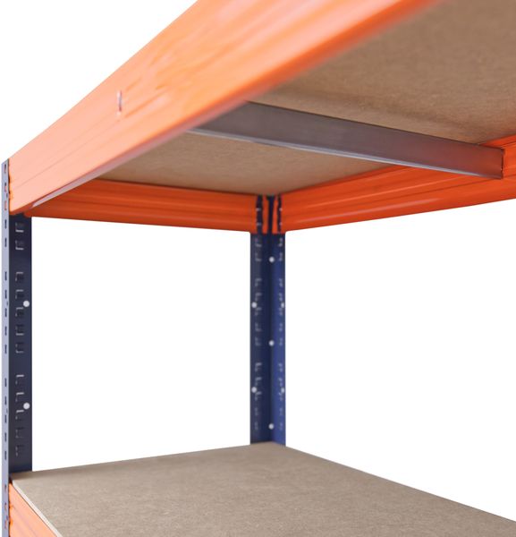 shelfplaza PRO 230x120x60 cm Schwerlastregal in blau-orange mit 5 Böden und 200 kg Traglast pro Boden Bild 2