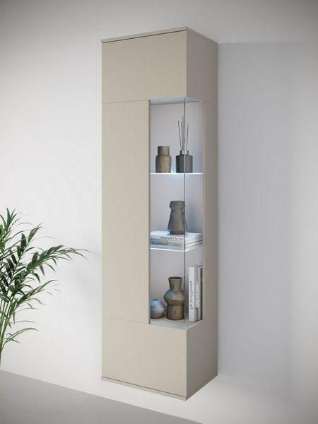 OTTO home Vitrine Kenia, stehend und hängend, Türanschlag wechselbar (1-St) Vitrineschrank mit Glastüren 160 cm Höhe