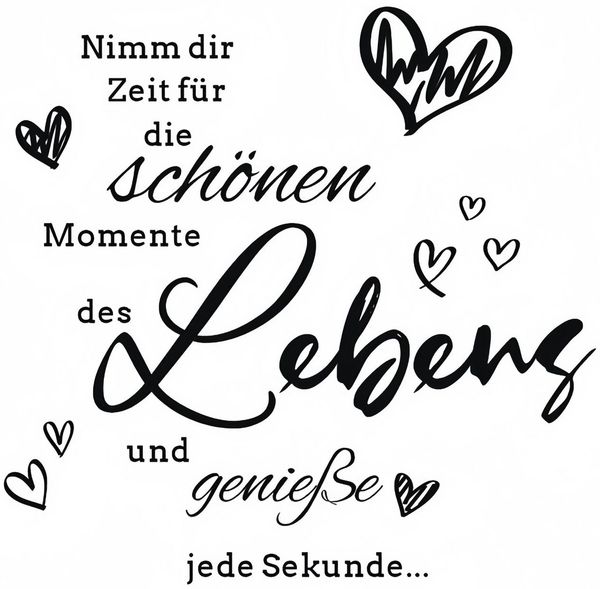 FOUORTUNATE-BEE Wandtattoo 2 Wandtattoos mit schwarzem Schriftzug für Wohnzimmer & Flur, Schrift Wandaufkleber Set für Wand, Möbel & Türen