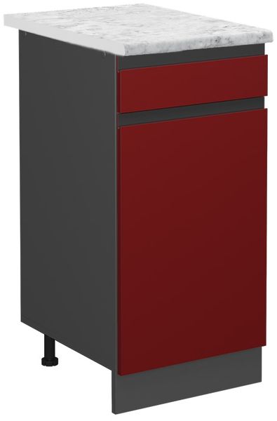 Küchenunterschrank R-Line Rot 40 cm J-Shape AP Marmor Vicco