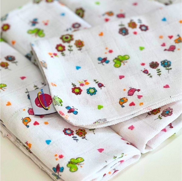 Babymajawelt Waschlappen Waschlappen Mull Waschlappen 40 x 40cm, Premium 5 Stück, Mullstoff (Packung, 5-St), die sanfte Reinigung, Strapazierfähig, Kochfest, Saugfähig Bild 3