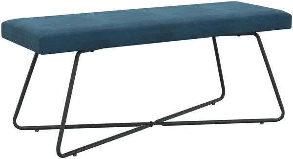 vidaXL Bank Uni Blau 110 x 40 x 45 cm Samt 42038352 Bild 2