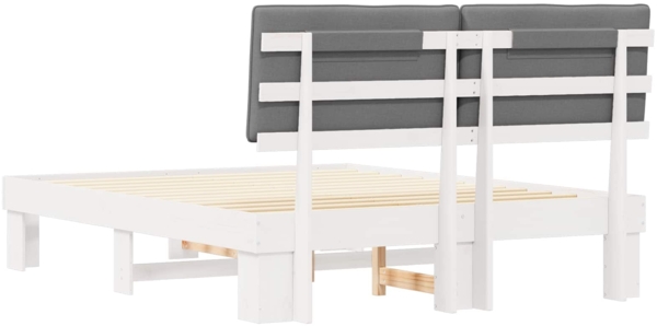 vidaXL Bettgestell mit gepolstertem Kopfteil Hellgrau 150x200 cm 877483 Bild 6