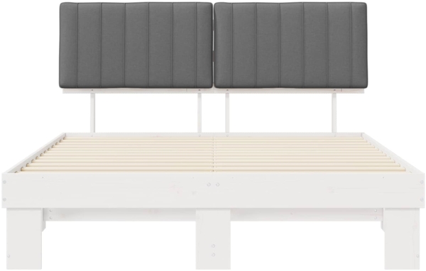 vidaXL Bettgestell mit gepolstertem Kopfteil Hellgrau 150x200 cm 877483 Bild 4