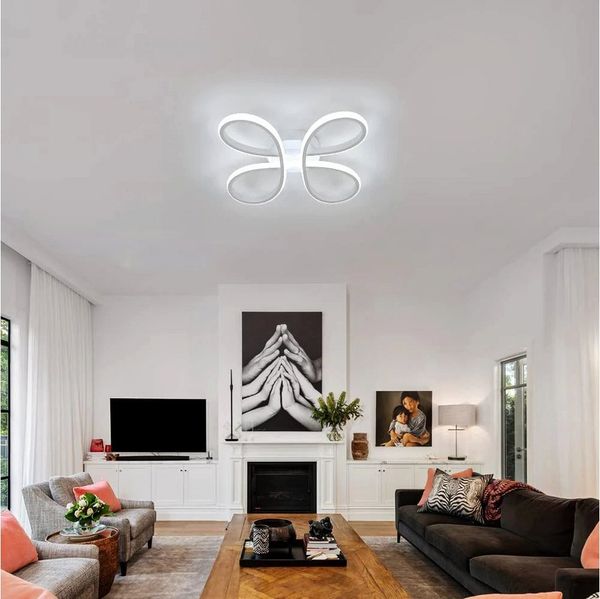 Riserva LED Deckenleuchte LED Deckenleuchte Blumen Design, 30W 6500K Weiß, Aluminium, Integrierte LED