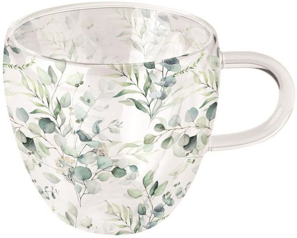 Ambiente® Papierserviette Doppelwandiger Glasbecher – Format: 9,5 cm x Ø 10 cm – 1 Tasse pro