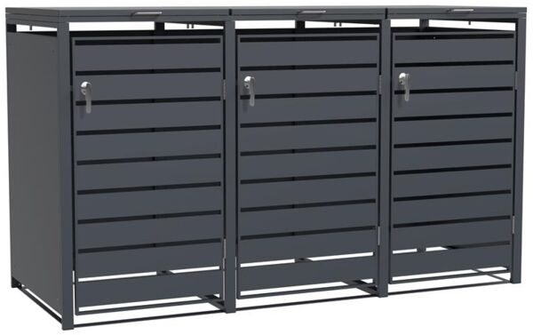 Mülltonnenbox Mülltonnenverkleidung bis 240 L Behälter für Mülltonnen 3 Türen