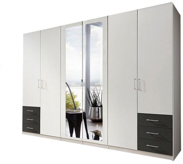 Kleiderschrank Fuegen Schlafzimmerschrank mit Spiegel Ausführung weiß