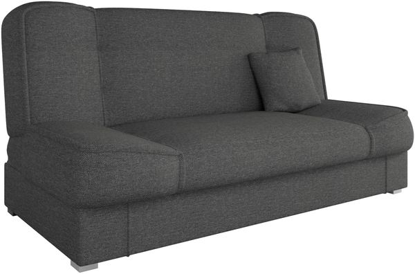 Mirjan24 'Gemini' Schlafsofa mit Bettkasten, 3 Sitzer Sofa, Couch mit Schlaffunktion, Bettsofa, 80 x 175 x 80 cm Grau