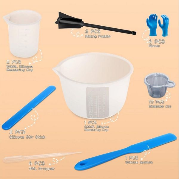 FELIXLEO Messbecher Silikon Messbecher Set 600 und 100 ml für Epoxidharz DIY, (1-St)