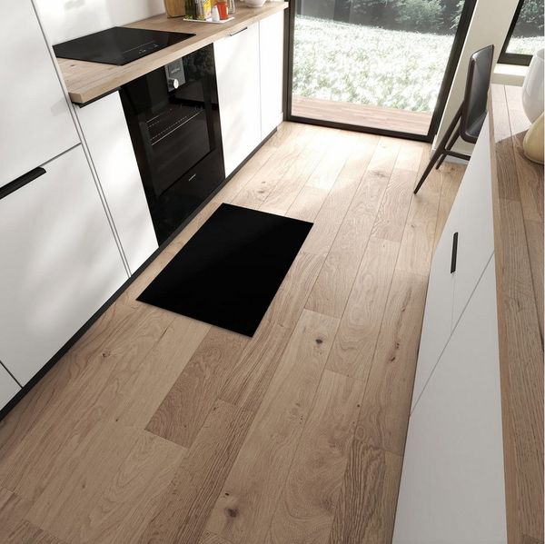 Primedeco Teppich Küchenteppich Schwarzer Hintergrund PVC rutschfest abwaschbar Läufer, Rechteckig, Höhe: 3 mm, Pflegeleicht & Wasserabweisend