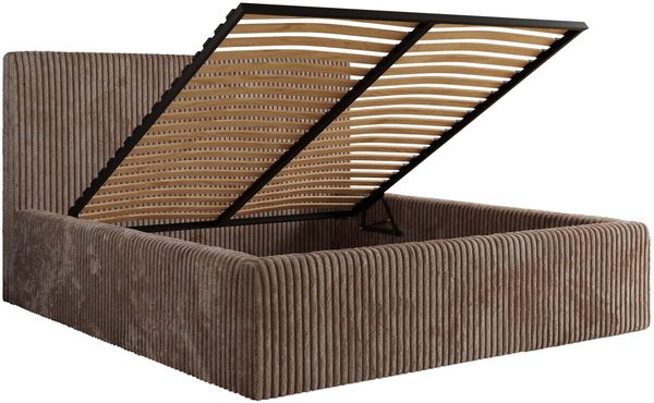 MKS Möbel 'Tiliano Classic' Polsterbett mit Stauraum, Cordstoff, Braun, 200x200 cm, ohne Matratze Bild 6