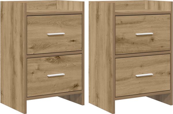 vidaXL Nachttische 2 pcs Artisan-Eiche 40 x 30 x 60 cm Holzwerkstoff 8010978
