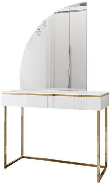 Lookway Schminktisch AURORA-Q GOLD mit Spiegel und Led Beleuchtung