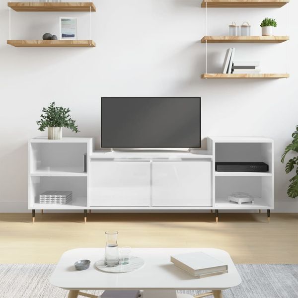 vidaXL TV-Schrank Hochglanz-Weiß 160x35x55 cm Holzwerkstoff 831334