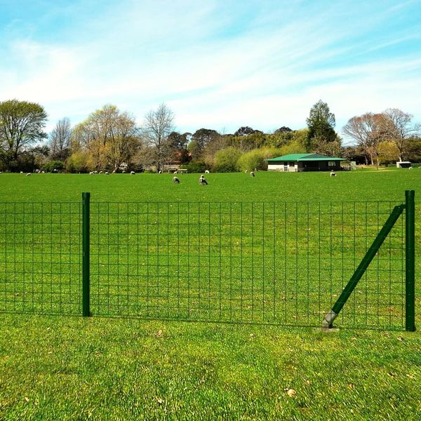 vidaXL Eurozaun Stahl 10 x 1,2 m Grün 142383