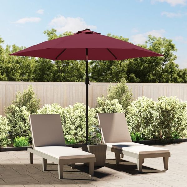 vidaXL Sonnenschirm mit Metall-Mast 300 cm Bordeauxrot 313752