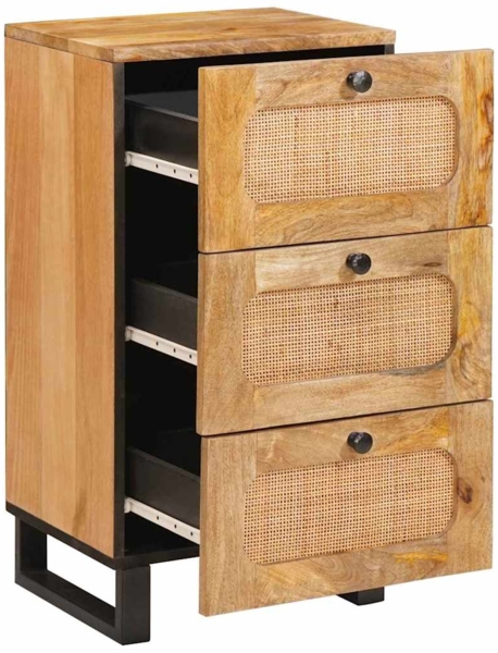 vidaXL Sideboard mit Speicher Braun 40 x 33,5 x 75 cm Massivholz Mango 4018067