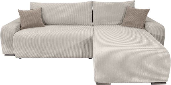 COLLECTION AB Ecksofa Pia L-Form, B: 237 cm, Bettfunktion, Bettkasten & 2 Zierkissen, Federkern