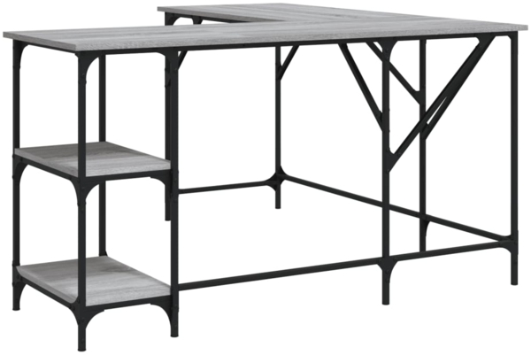 vidaXL Schreibtisch Grau Sonoma 139x139x75 cm Holzwerkstoff 837590