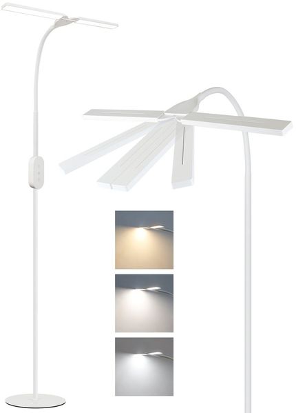 ZMH LED Stehlampe Standleuchte Büro - 158CM Stehleuchte Leselampe Dimmbar Büro Standlampe Schlafzimmer Modern Touch Flexibler 9W Lesestehlampe mit Timer und Memory Funktion für Wohnzimmer