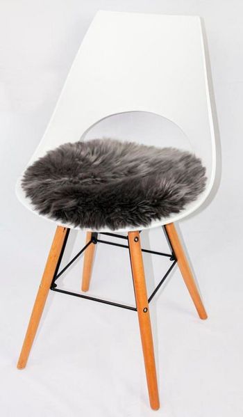 Heitmann Felle Stuhlkissen Lamm, Sitzauflage rund, Ø 45 cm, echtes Lammfell, waschbar, auch als 2er oder 4er Set