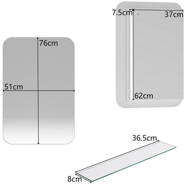 Celya Spiegelschrank Moderner Wand-Badezimmerschrank,Rechteckiger Spiegelschrank (für Bad, Wohnzimmer und Schlafzimmer, Spiegelschrank mit Stauraum) Metallrahmen-Schrank mit Spiegel & einstellbaren Shelves,Weiß