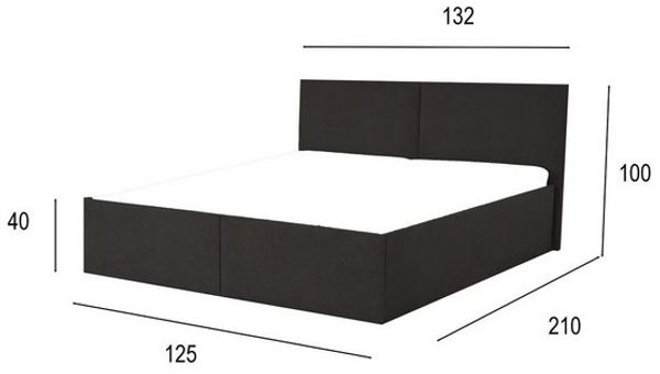 Halmon Schlafkomfort Betten Polsterbett Milano (Mit Stauraum unter der Liegefläche, erhältlich in 6 Größen, attraktiven Farben und zahlreichen Optionen), Seitenhöhe 32cm, inkl. Lattenrost bei Ausführung mit Matratze Bild 4