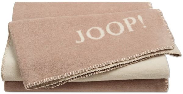 JOOP! 'Uni-Doubleface' Wohndecke, Baumwollmischgewebe, nude / pergament, 150 x 200 cm