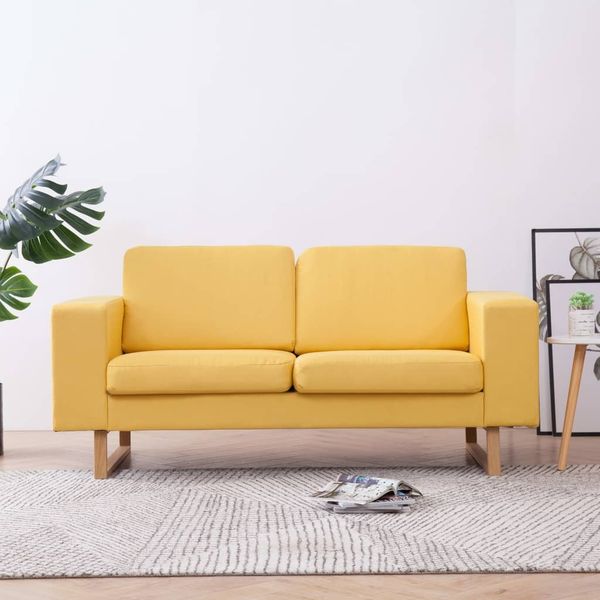 vidaXL 2-Sitzer-Sofa Stoff Gelb [281391]