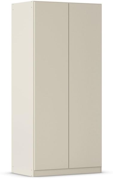 Rauch Möbel Costa, Kleiderschrank für Schlafzimmer, Kinderzimmer, Babyzimmer, Garderobe, Flur, 2-türig, Push-to-Open, mit Zubehör Premium, Farbe Beige, Breite 91 cm