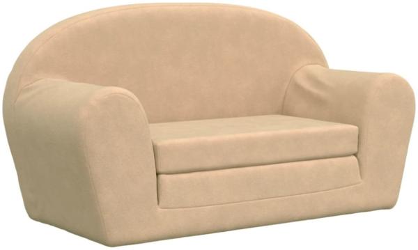 vidaXL Kinder-Schlafsofa 2-Sitzer Creme Weicher Plüsch 357001 Bild 3