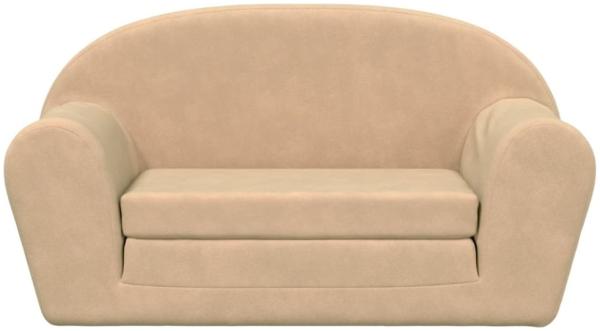 vidaXL Kinder-Schlafsofa 2-Sitzer Creme Weicher Plüsch 357001 Bild 5