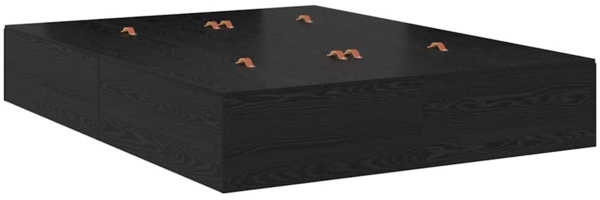 vidaXL Aufbewahrungsbettgestell Schwarz Eichen-Optik 135 x 190 cm 3335438 Bild 7